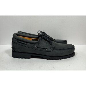 Timberland 3 Eye Lug Boat Shoes Mens Sz 15 Wide Black Nubuck Casual Shoes